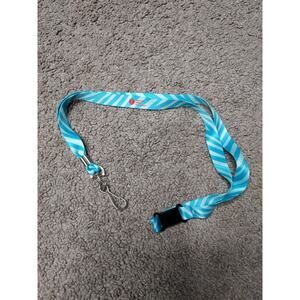 NEW American Heart Association Blue Zebra Print Lanyard